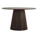 Table repas ronde Ø120cm Pied Central Relief MDF Placage Chêne fumé - DUBLIN