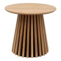 Bout de canapé Rond Pied Central Relief MDF Placage Chêne clair - DUBLIN