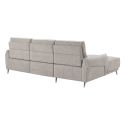 Canapé 3 places relax électrique avec méridienne gauche tissu polyester chiné gris clair - SANTIAGO