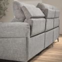 Canapé 3 places relax électrique avec méridienne gauche tissu polyester chiné gris clair - SANTIAGO