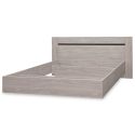 MARJORIE - Lit 140x190cm Structure Effet Bois Grisé Style Comtemporain