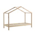 ARKAN - Lit Maison 90x200cm Pin Massif Naturel avec Tiroir