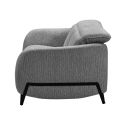 Canapé fixe 2 places tissu polyester gris avec têtières inclinables manuelles - AMSTEN