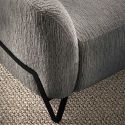 Canapé fixe 2 places tissu polyester gris avec têtières inclinables manuelles - AMSTEN