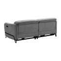 Canapé relax électrique 3 places tissu polyester gris - AMSTEN
