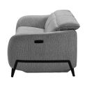 Canapé relax électrique 3 places tissu polyester gris - AMSTEN
