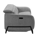 Canapé relax électrique 3 places tissu polyester gris - AMSTEN