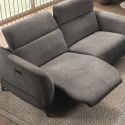Canapé relax électrique 3 places tissu polyester gris - AMSTEN