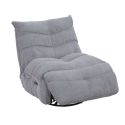 Fauteuil relax pivotant avec fonction rocking-chair velours côtelé gris clair - JUMBO