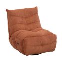 Fauteuil relax pivotant avec fonction rocking-chair velours côtelé terracotta - JUMBO
