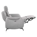 Canapé 2 places relax électrique tissu micro peau ultra doux gris clair - SMALK Canapé 2 places relax électrique tissu micro peau ultra doux gris clair - SMALK