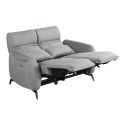 Canapé 2 places relax électrique tissu micro peau ultra doux gris clair - SMALK Canapé 2 places relax électrique tissu micro peau ultra doux gris clair - SMALK