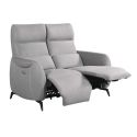 Canapé 2 places relax électrique tissu micro peau ultra doux gris clair - SMALK Canapé 2 places relax électrique tissu micro peau ultra doux gris clair - SMALK