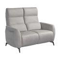 Canapé 2 places fixe tissu micro peau ultra doux gris clair - SMALK