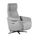 Fauteuil relax électrique pivotant tissu micro peau ultra doux gris clair - SMALK