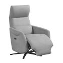 Fauteuil relax électrique pivotant tissu micro peau ultra doux gris clair - SMALK