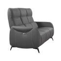 Canapé 3 places relax électrique tissu micro peau ultra doux gris foncé avec tablette centrale - SMALK Canapé 3 places relax électrique tissu micro peau ultra doux gris foncé avec tablette centrale - SMALK