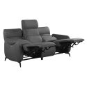 Canapé 3 places relax électrique tissu micro peau ultra doux gris foncé avec tablette centrale - SMALK Canapé 3 places relax électrique tissu micro peau ultra doux gris foncé avec tablette centrale - SMALK