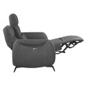 Canapé 2 places relax électrique tissu micro peau ultra doux gris foncé - SMALK Canapé 2 places relax électrique tissu micro peau ultra doux gris foncé - SMALK