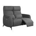 Canapé 2 places relax électrique tissu micro peau ultra doux gris foncé - SMALK Canapé 2 places relax électrique tissu micro peau ultra doux gris foncé - SMALK