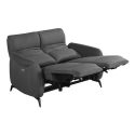 Canapé 2 places relax électrique tissu micro peau ultra doux gris foncé - SMALK Canapé 2 places relax électrique tissu micro peau ultra doux gris foncé - SMALK
