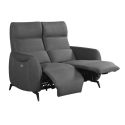 Canapé 2 places relax électrique tissu micro peau ultra doux gris foncé - SMALK Canapé 2 places relax électrique tissu micro peau ultra doux gris foncé - SMALK