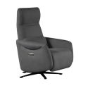 Fauteuil relax électrique pivotant tissu micro peau ultra doux gris foncé - SMALK