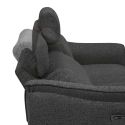 Canapé 3 places relax électrique tissu polyester chiné gris carbone - PLYM