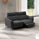 Canapé 2 places relax électrique tissu polyester polyester chiné gris carbone - PLYM Canapé 2 places relax électrique tissu polyester polyester chiné gris carbone - PLYM