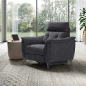 Fauteuil relax électrique tissu polyester gris carbone - PLYM