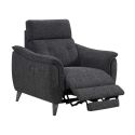 Fauteuil relax électrique tissu polyester gris carbone - PLYM