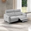 Canapé 2 places relax électrique tissu polyester polyester chiné gris galet - PLYM Canapé 2 places relax électrique tissu polyester polyester chiné gris galet - PLYM