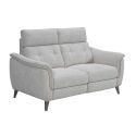 Canapé 2 places fixe tissu polyester chiné gris galet - PLYM Canapé 2 places fixe tissu polyester chiné gris galet - PLYM