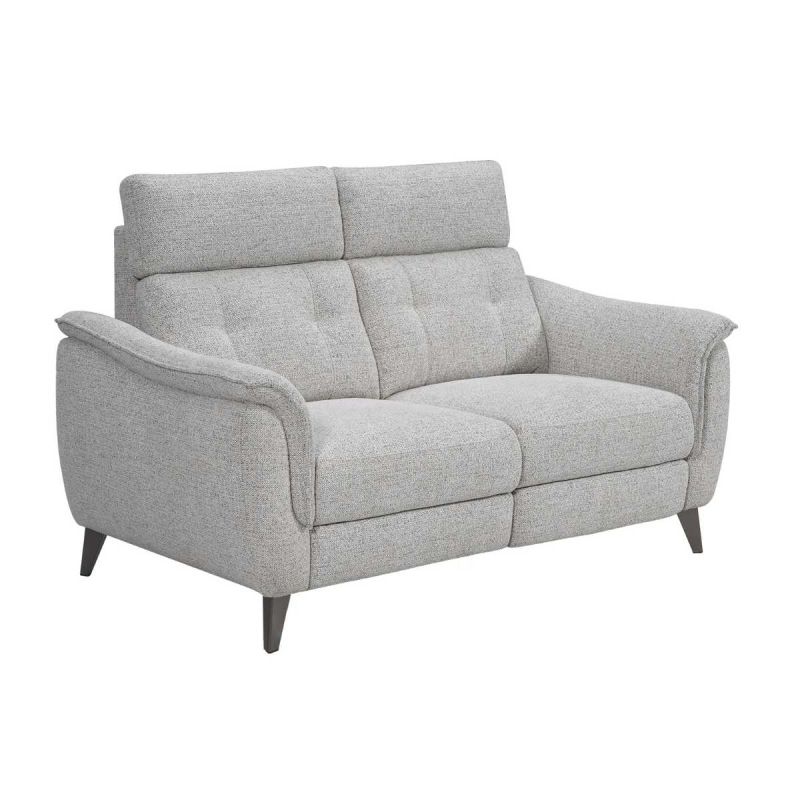 Canapé 2 places fixe tissu polyester chiné gris galet - PLYM Canapé 2 places fixe tissu polyester chiné gris galet - PLYM