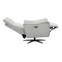 Fauteuil relax électrique pivotant bi-moteur tissu polyester gris galet - PLYM