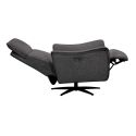 Fauteuil relax électrique pivotant bi-moteur tissu polyester gris carbone - PLYM