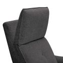 Fauteuil relax électrique pivotant bi-moteur tissu polyester gris carbone - PLYM