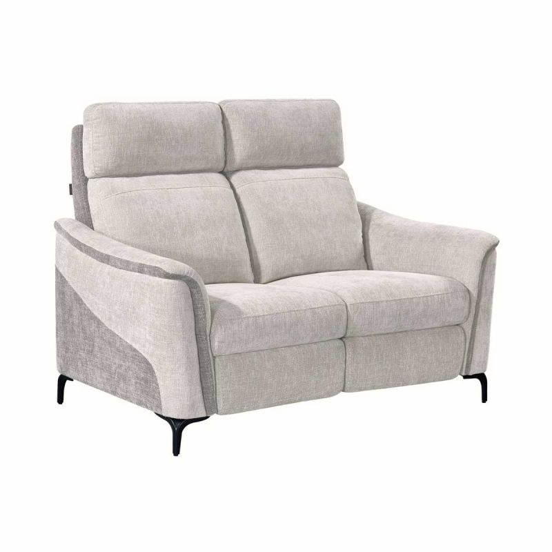 Canapé 2 places fixe tissu maillé ultra doux bicolore gris - SOLLYS Canapé 2 places fixe tissu maillé ultra doux bicolore gris - SOLLYS