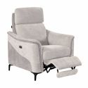 Fauteuil relax électrique tissu maillé ultra doux bicolore gris - SOLLYS