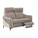 Canapé 2 places relax électrique tissu maillé ultra doux bicolore moka et beige - SOLLYS Canapé 2 places relax électrique tissu maillé ultra doux bicolore moka et beige - SOLLYS