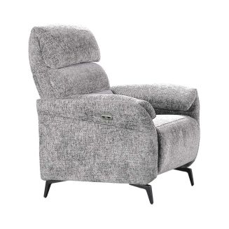 Fauteuil relax électrique tissu maillé ultra doux gris - LAMA
