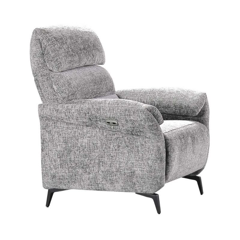 Fauteuil relax électrique tissu maillé ultra doux gris - LAMA
