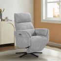 Fauteuil relax électrique pivotant tissu maillé ultra doux gris - LAMA