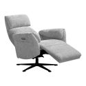 Fauteuil relax électrique pivotant tissu maillé ultra doux gris - LAMA