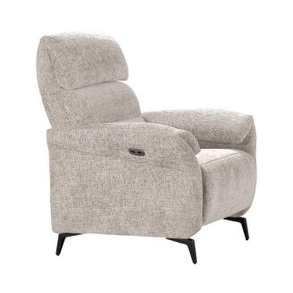 Fauteuil relax électrique tissu maillé ultra doux beige - LAMA