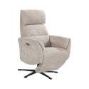 Fauteuil relax électrique pivotant tissu maillé ultra doux beige - LAMA