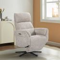 Fauteuil relax électrique pivotant tissu maillé ultra doux beige - LAMA