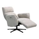 Fauteuil relax électrique pivotant tissu maillé ultra doux beige - LAMA