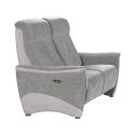 Canapé 2 places relax électrique tissu maillé ultra doux bicolore gris - AUSTRAL Canapé 2 places relax électrique tissu maillé ultra doux bicolore gris - AUSTRAL