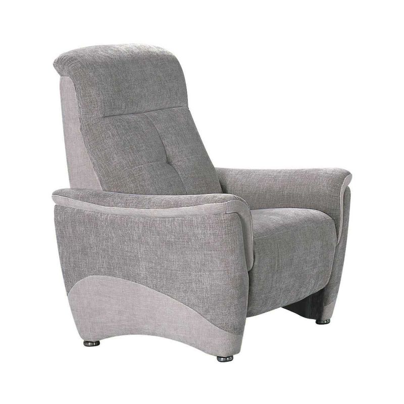 Fauteuil relax électrique tissu maillé ultra doux bicolore gris - AUSTRAL